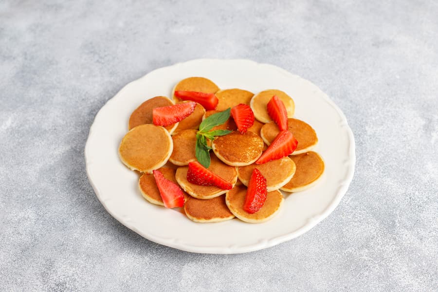 mini pancakes with strawberries healthy toddler snack